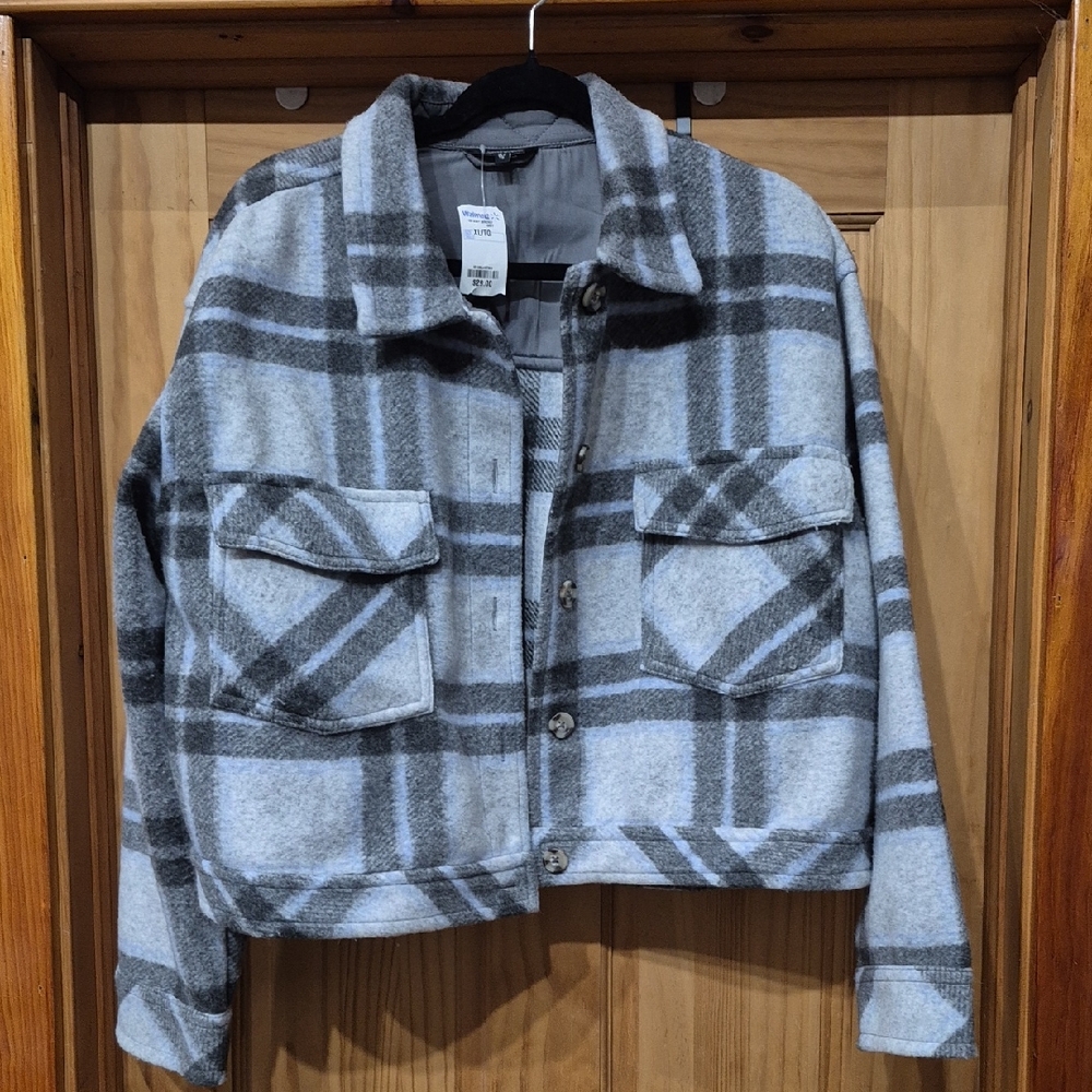 George Gray Plaid Cropped Shacket